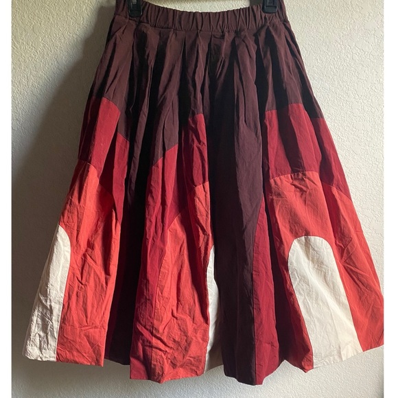 Casey Casey Designer Abstract Patterned Pleated Circular Motif Midi Mod Skirt XS - Picture 2 of 16